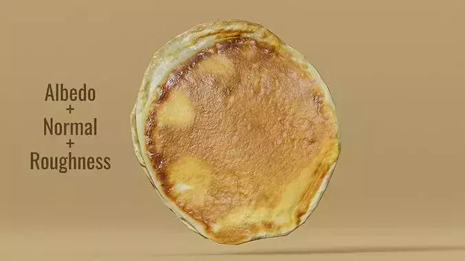 3D Scanned Pancakes Stack Homemade Fluffy Pancake Photogrammetry Low-poly 3D model 6