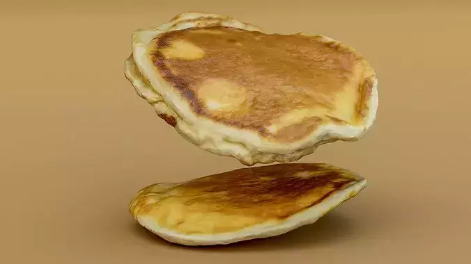 3D Scanned Pancakes Stack Homemade Fluffy Pancake Photogrammetry Low-poly 3D model
