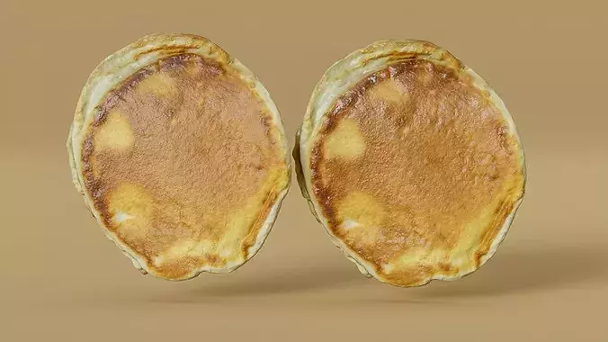3D Scanned Pancakes Stack Homemade Fluffy Pancake Photogrammetry Low-poly 3D model 2
