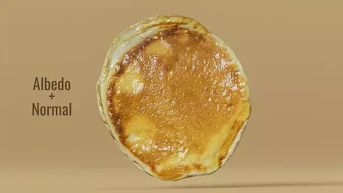 3D Scanned Pancakes Stack Homemade Fluffy Pancake Photogrammetry Low-poly 3D model 5