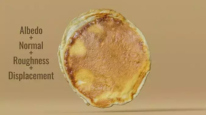 3D Scanned Pancakes Stack Homemade Fluffy Pancake Photogrammetry Low-poly 3D model 7