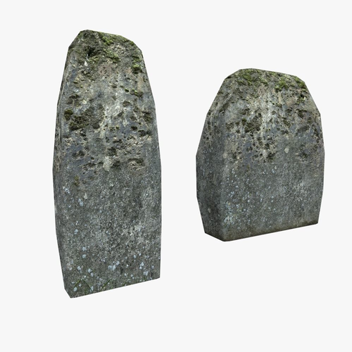 Headstones with moss