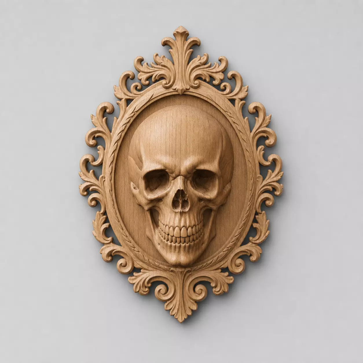 Ornate Skull Cameo Plaque 3D print model