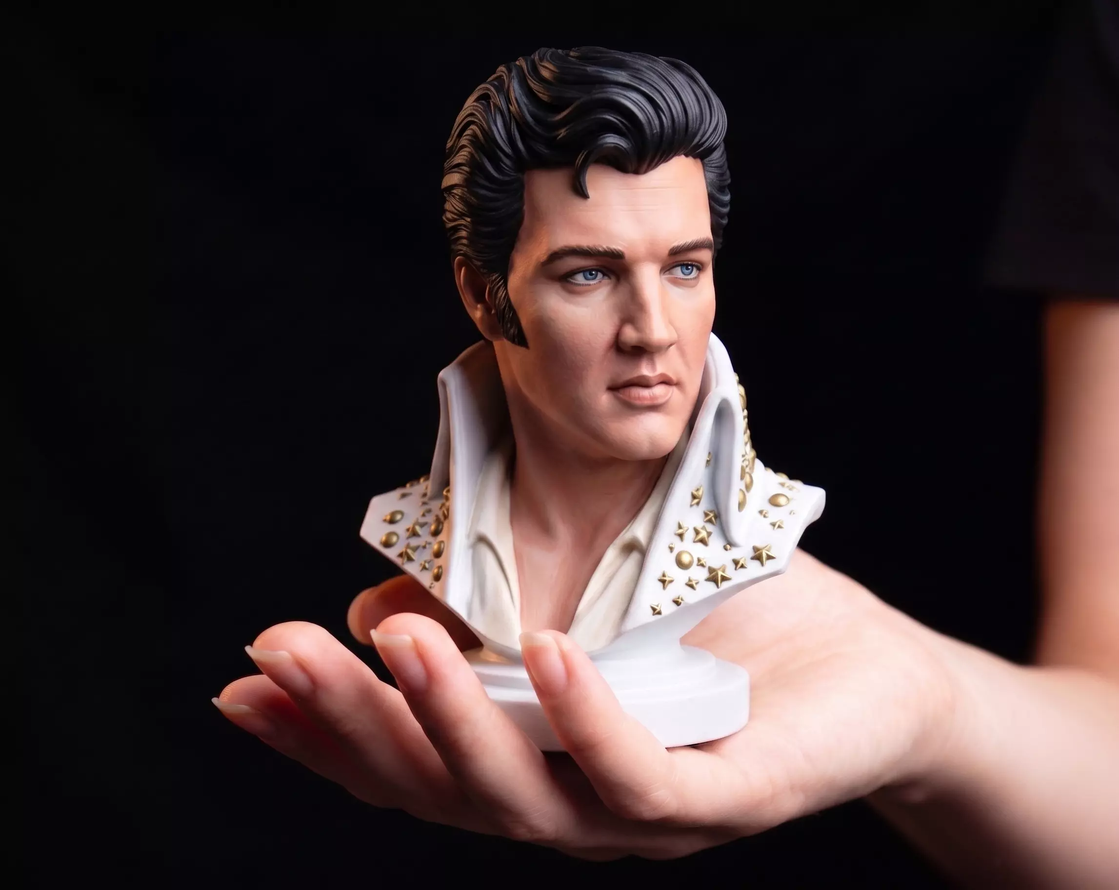 The King of Rock and Roll Bust Elvis Las Vegas Edition Portrait 3D print model