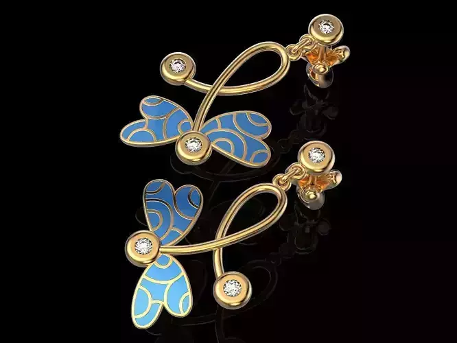 Earrings dragonfly  