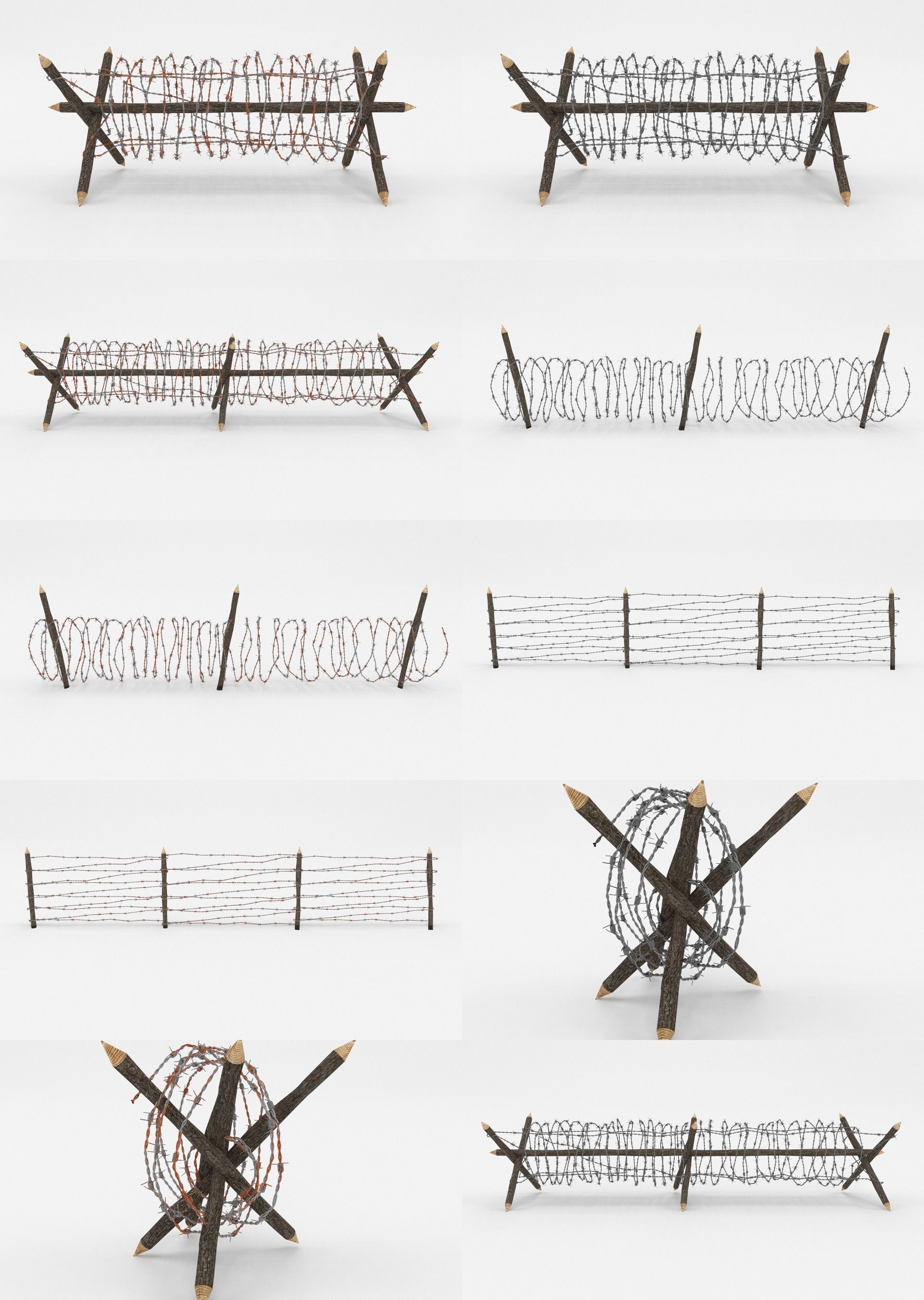 Barb Wire Obstacle Collection 3D model_0