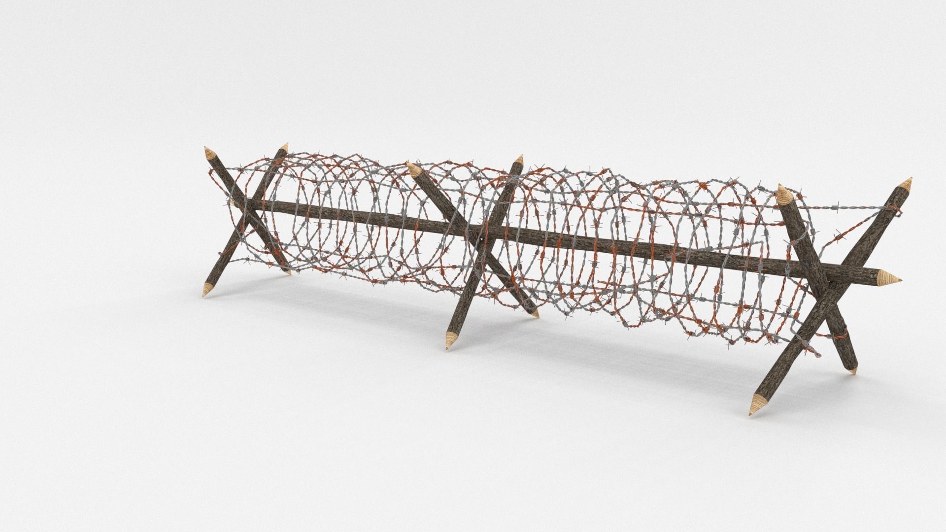 Barb Wire Obstacle Collection 3D model_3