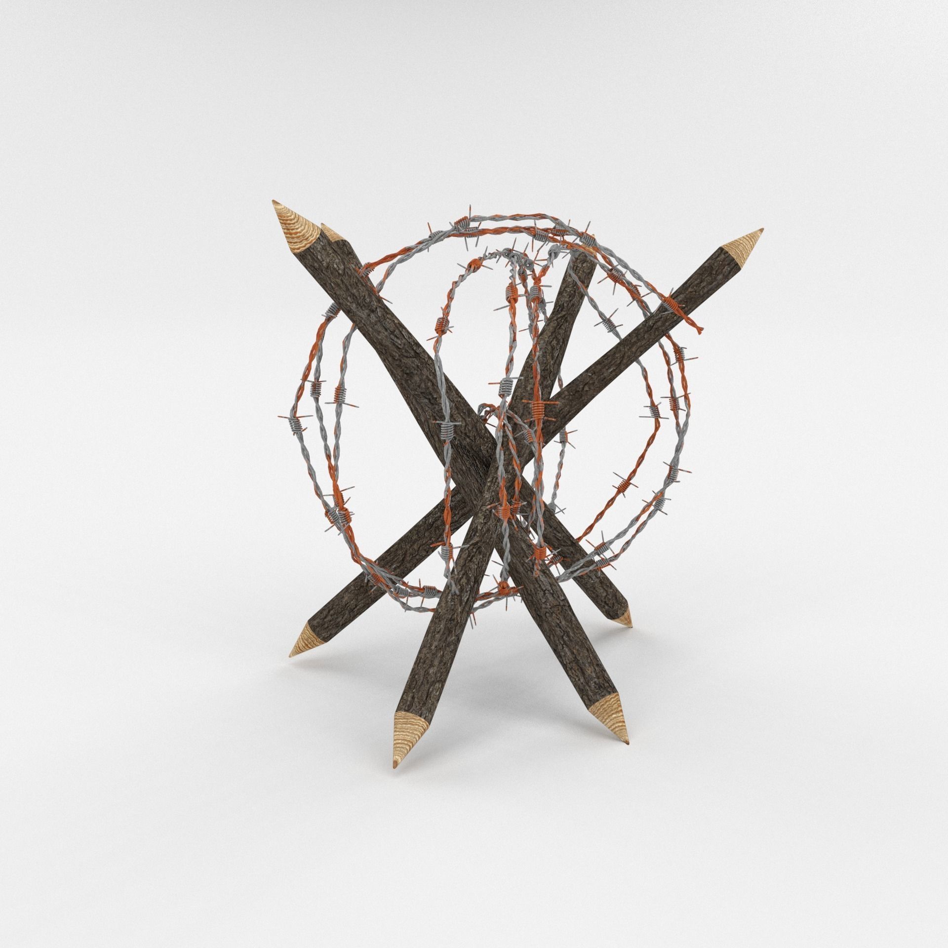 Barb Wire Obstacle Collection 3D model_6
