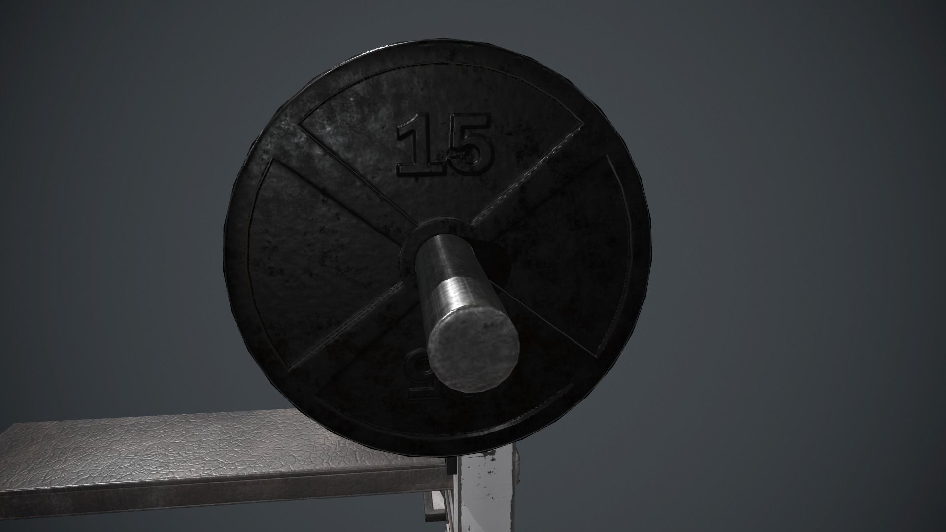 Weight Bench PBR Game Ready Low-poly 3D model_10