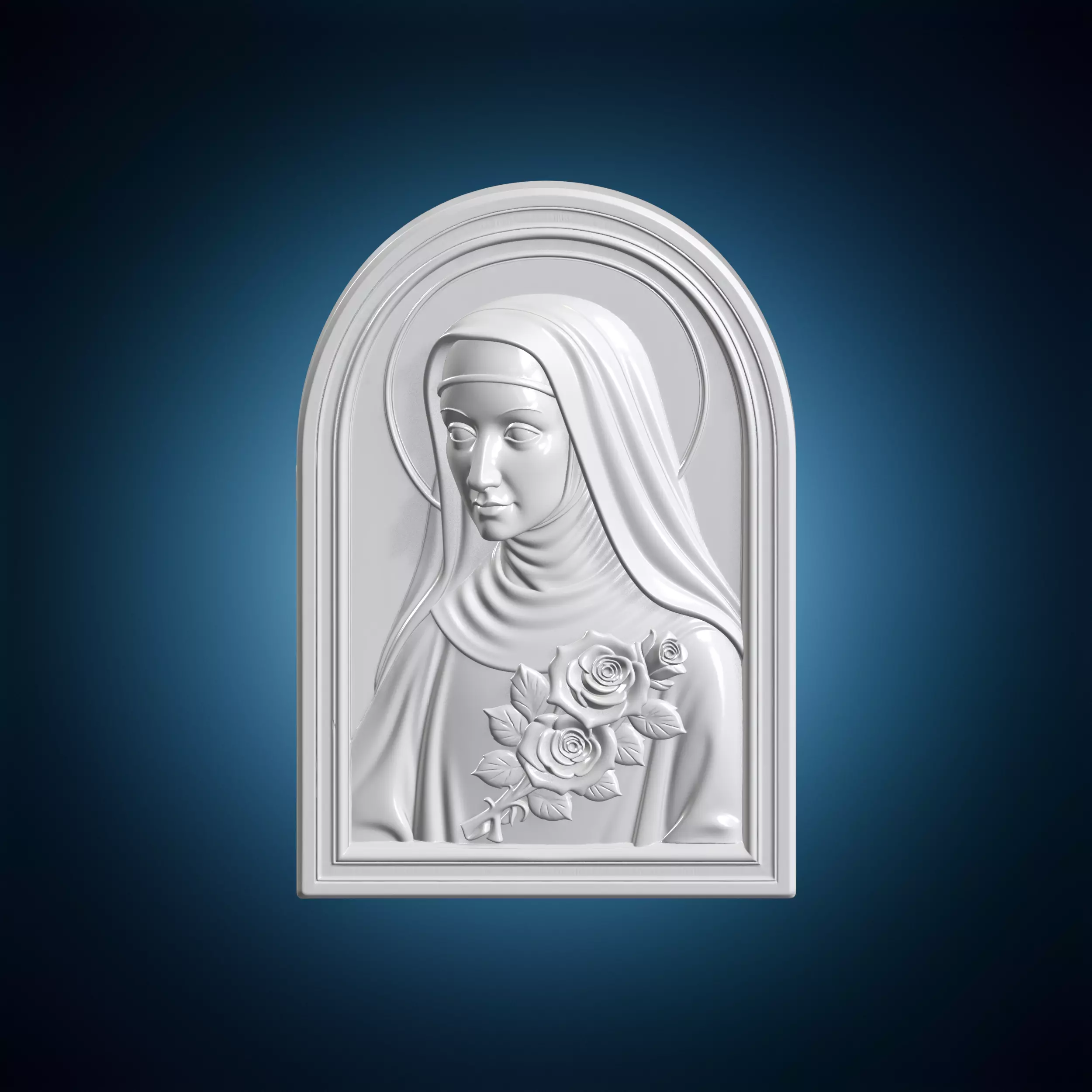 Saint Therese Arched Frame Plaque 3D Print Model 3D print model