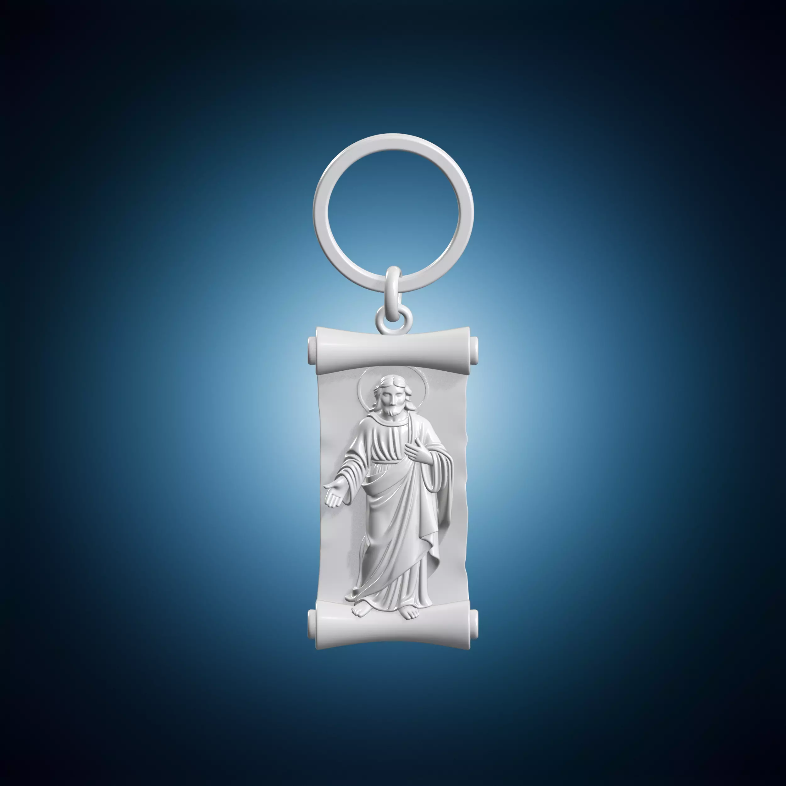 Saint Jude Scroll Keychain 3D Printable 3D print model