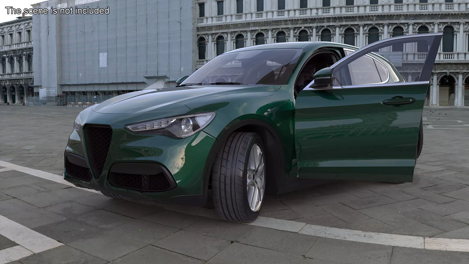 Modern Urban Green Crossover Rigged for Maya 3D model