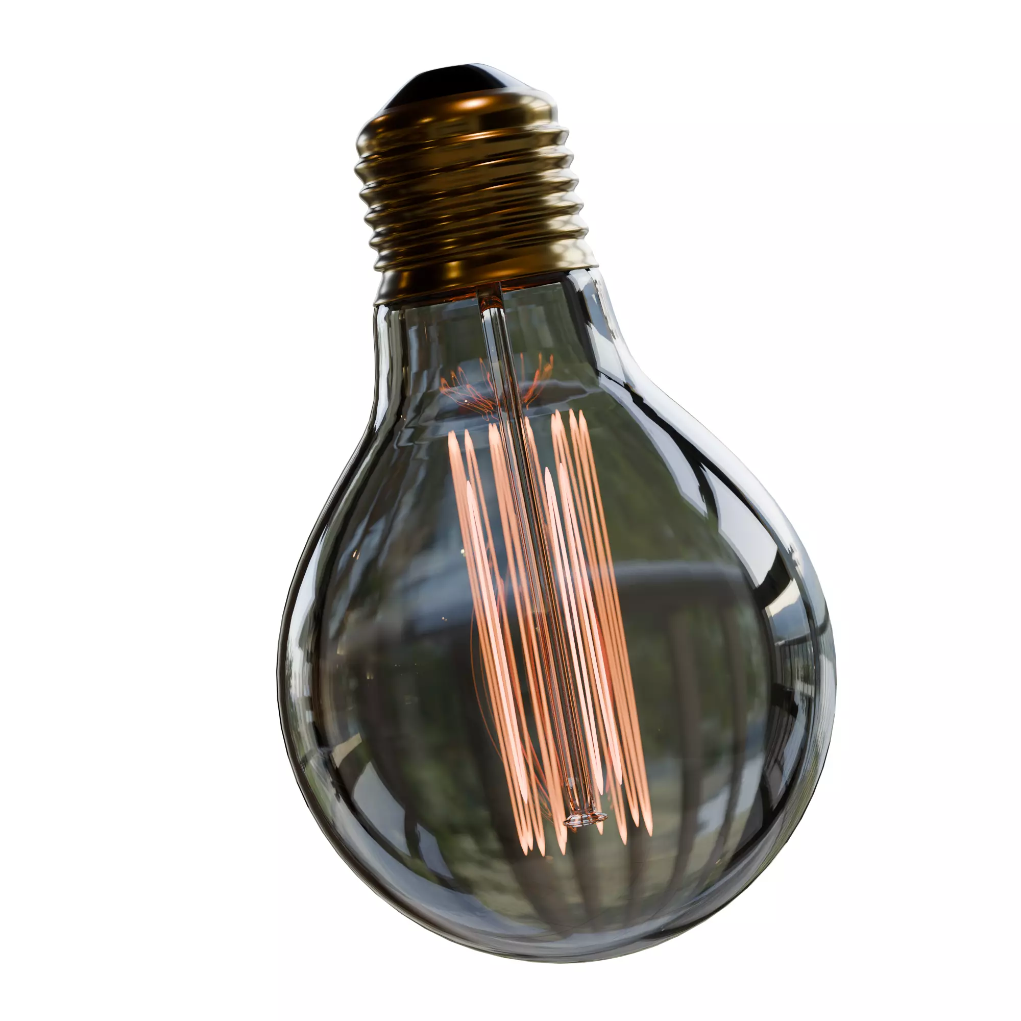 Realistic Vintage Tesla style lightbulb with filament 3D model