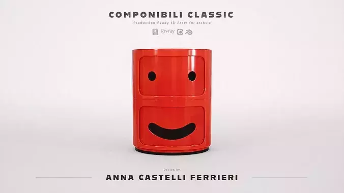 Kartell Componibili Smiling Face Kids Nightstand 1