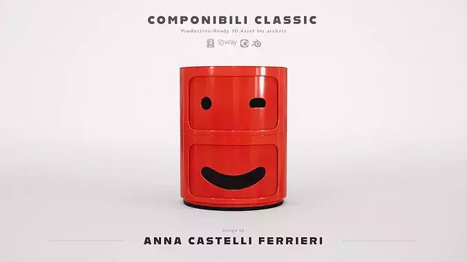 Kartell Componibili Smiling Face Kids Nightstand 3