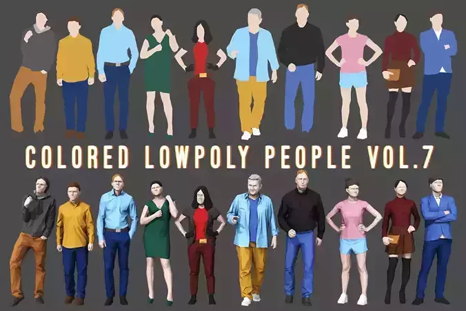 Colored Lowpoly People