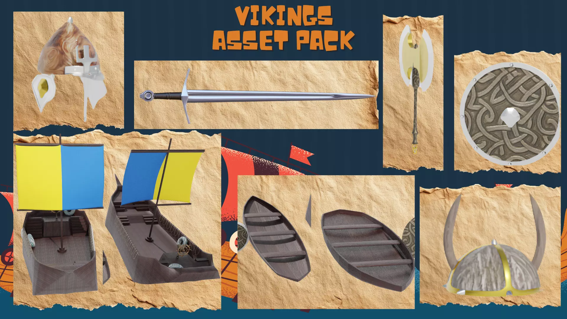Viking Asset Pack - Game-Ready PBR Collection Low-poly 3D model