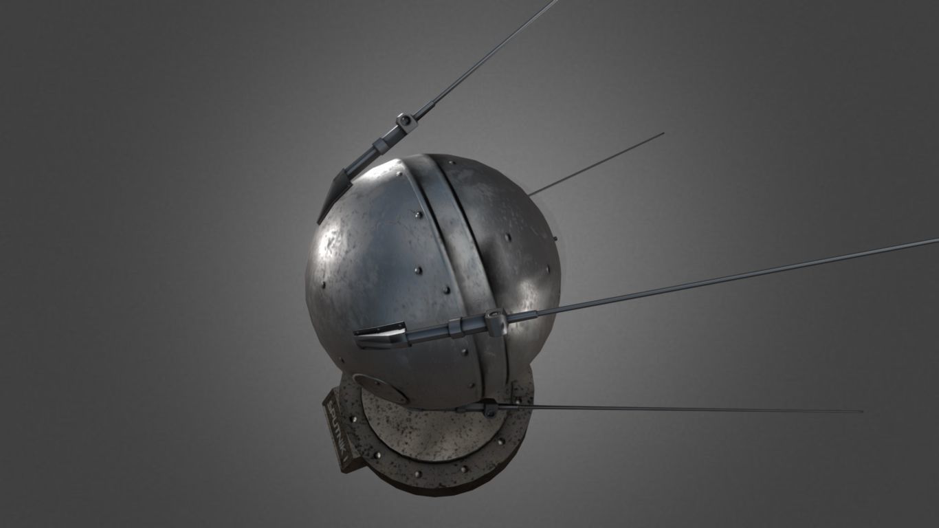 Sputnik 1 Replica Low-poly 3D model_9