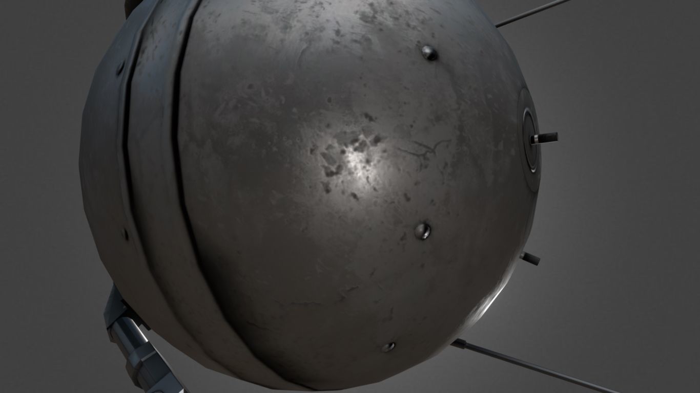 Sputnik 1 Replica Low-poly 3D model_12
