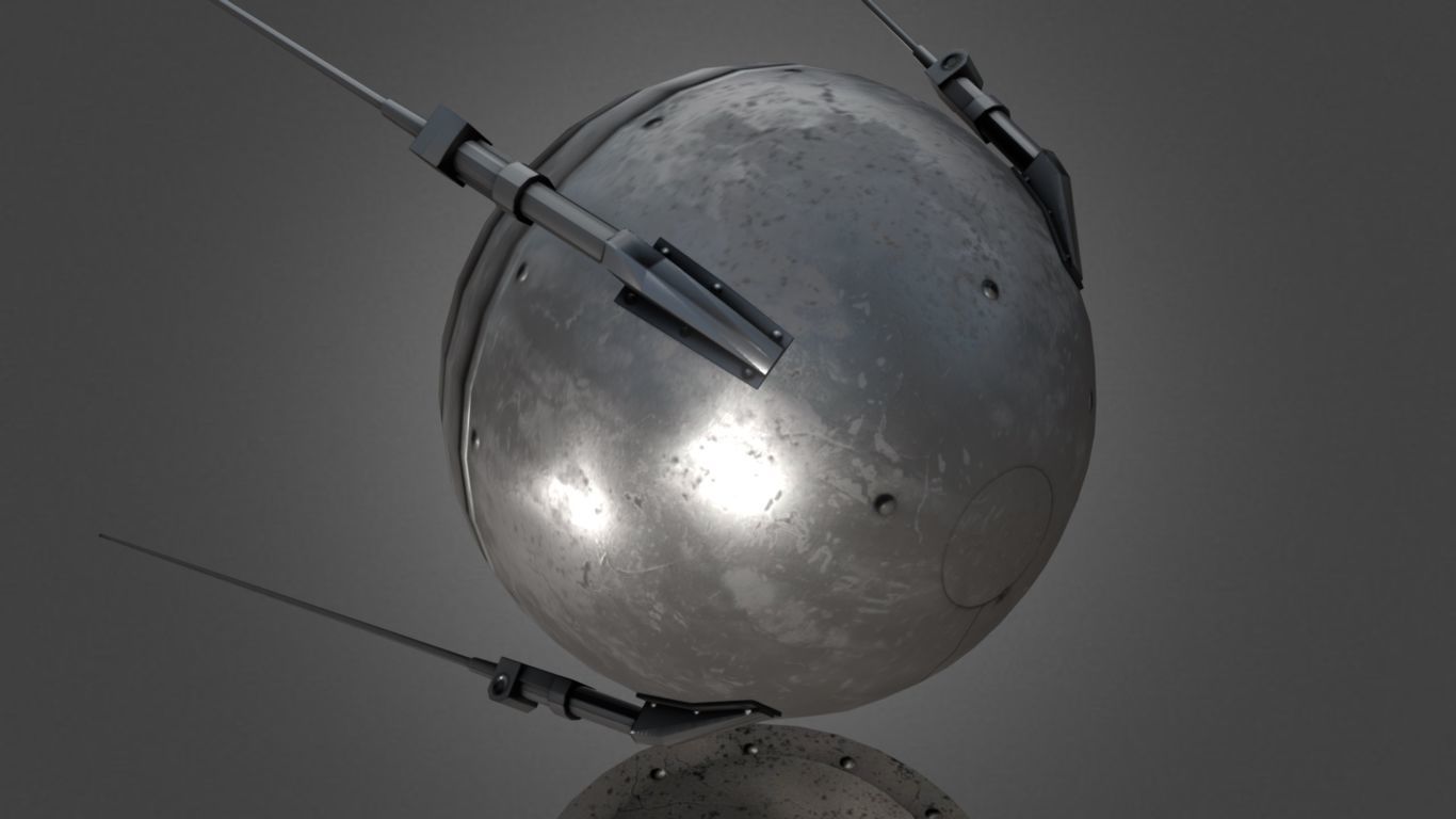 Sputnik 1 Replica Low-poly 3D model_10