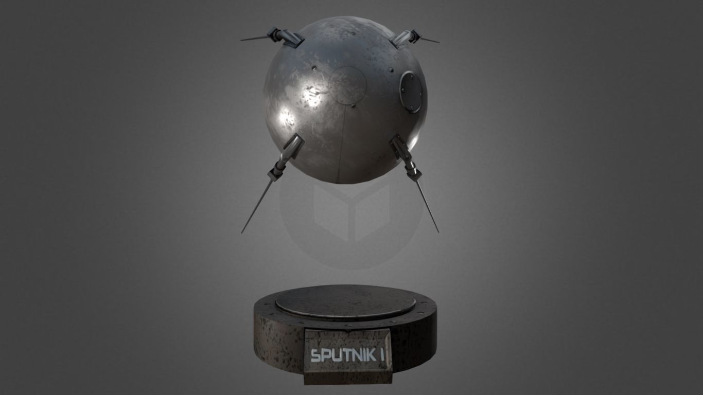 Sputnik 1 Replica Low-poly 3D model_1