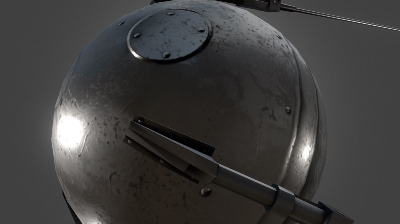 Sputnik 1 Replica Low-poly 3D model_13
