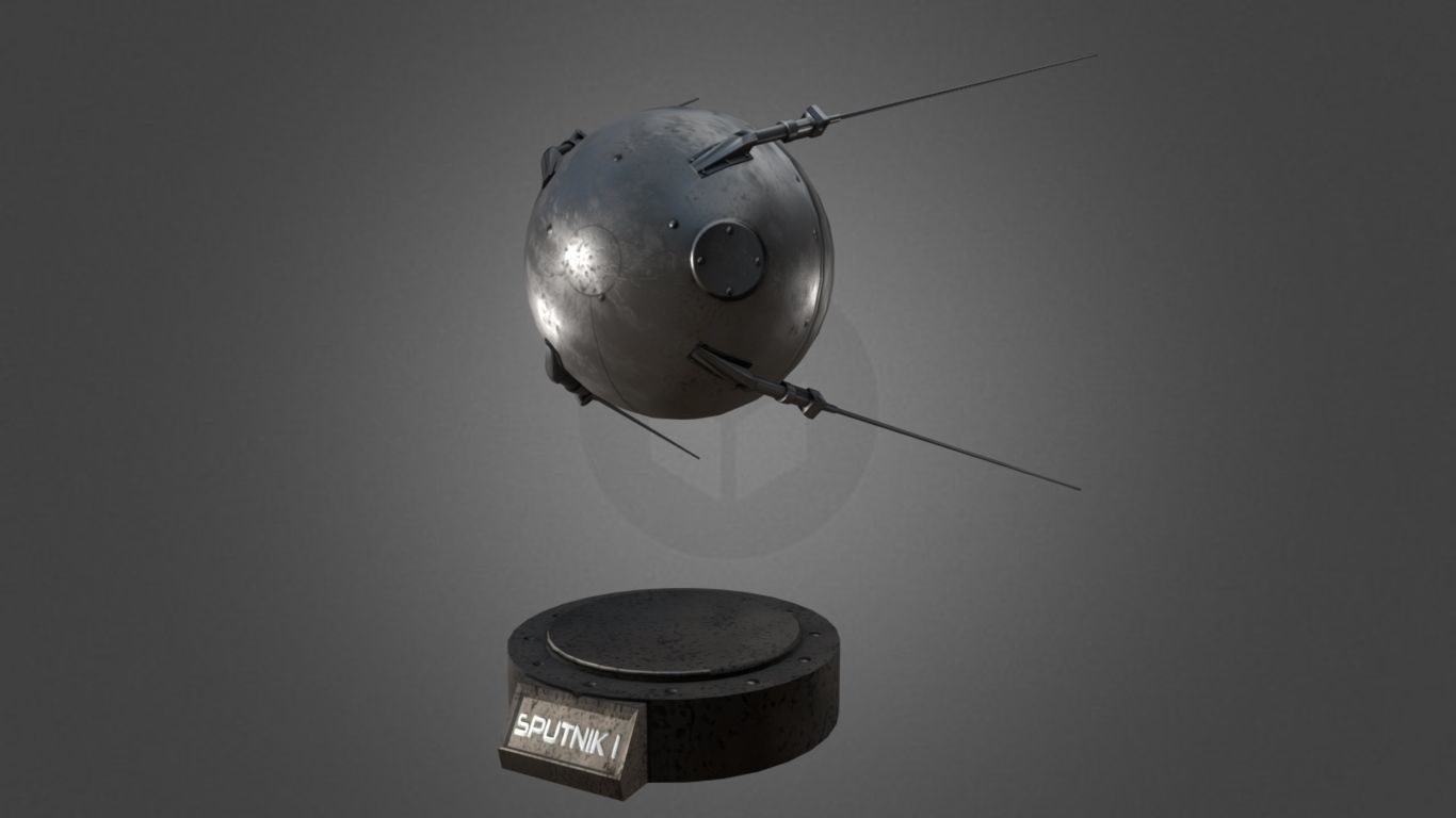 Sputnik 1 Replica Low-poly 3D model_7