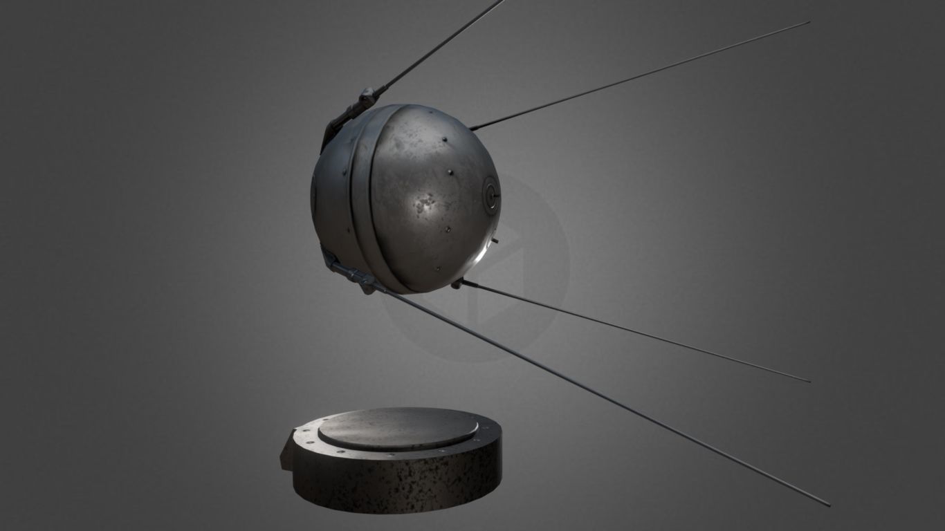 Sputnik 1 Replica Low-poly 3D model_17