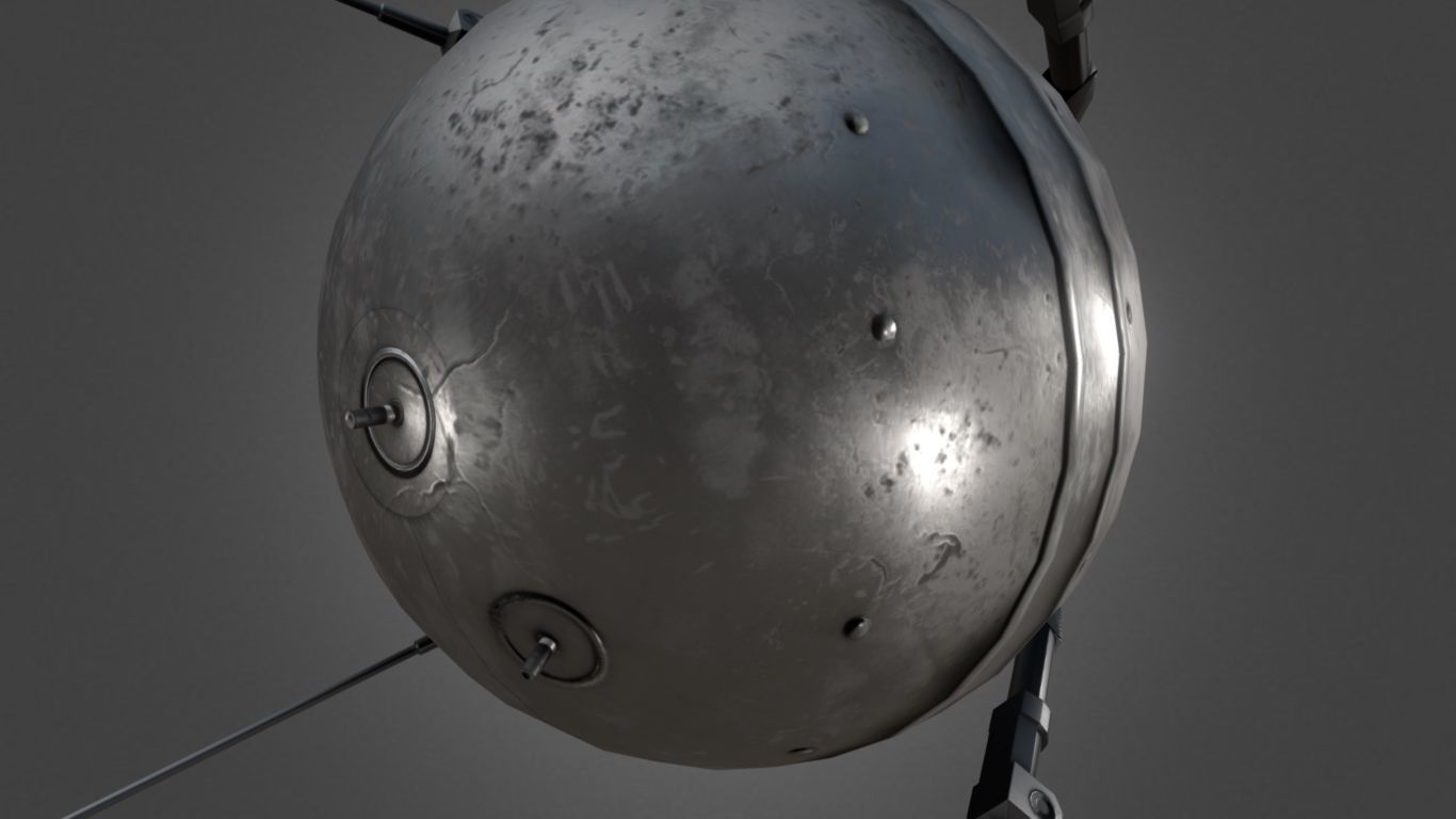 Sputnik 1 Replica Low-poly 3D model_11