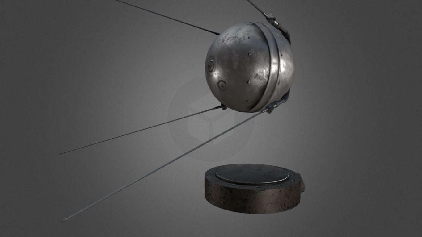 Sputnik 1 Replica Low-poly 3D model_3