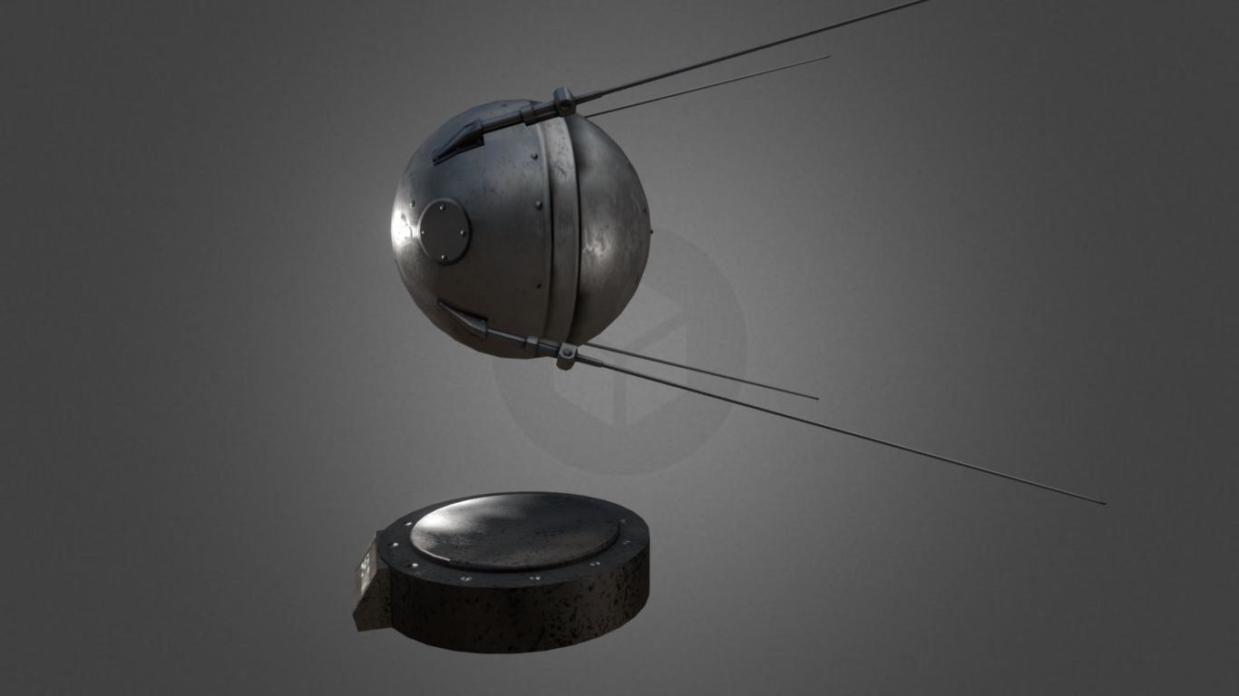 Sputnik 1 Replica Low-poly 3D model_6