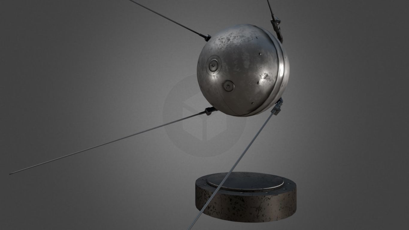 Sputnik 1 Replica Low-poly 3D model_16