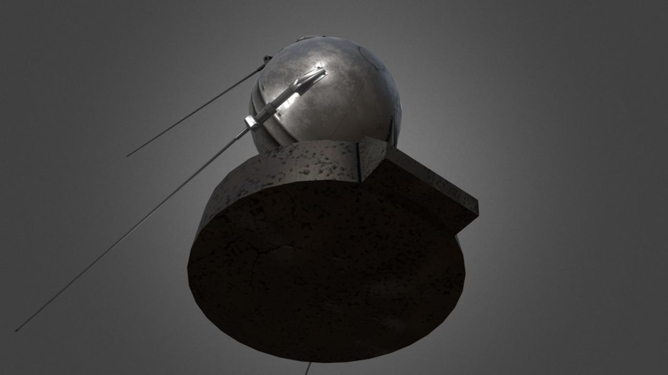 Sputnik 1 Replica Low-poly 3D model_15