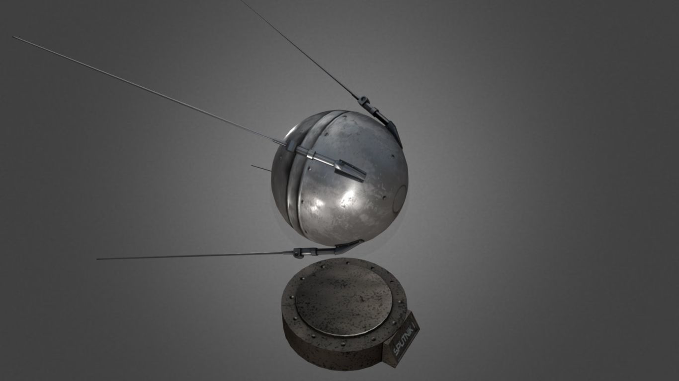 Sputnik 1 Replica Low-poly 3D model_8