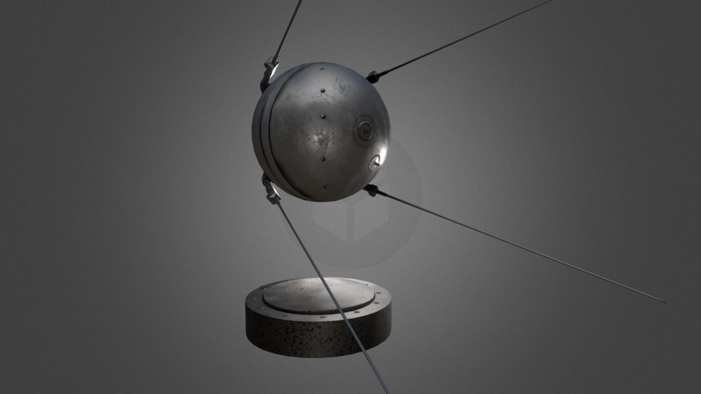 Sputnik 1 Replica Low-poly 3D model_5