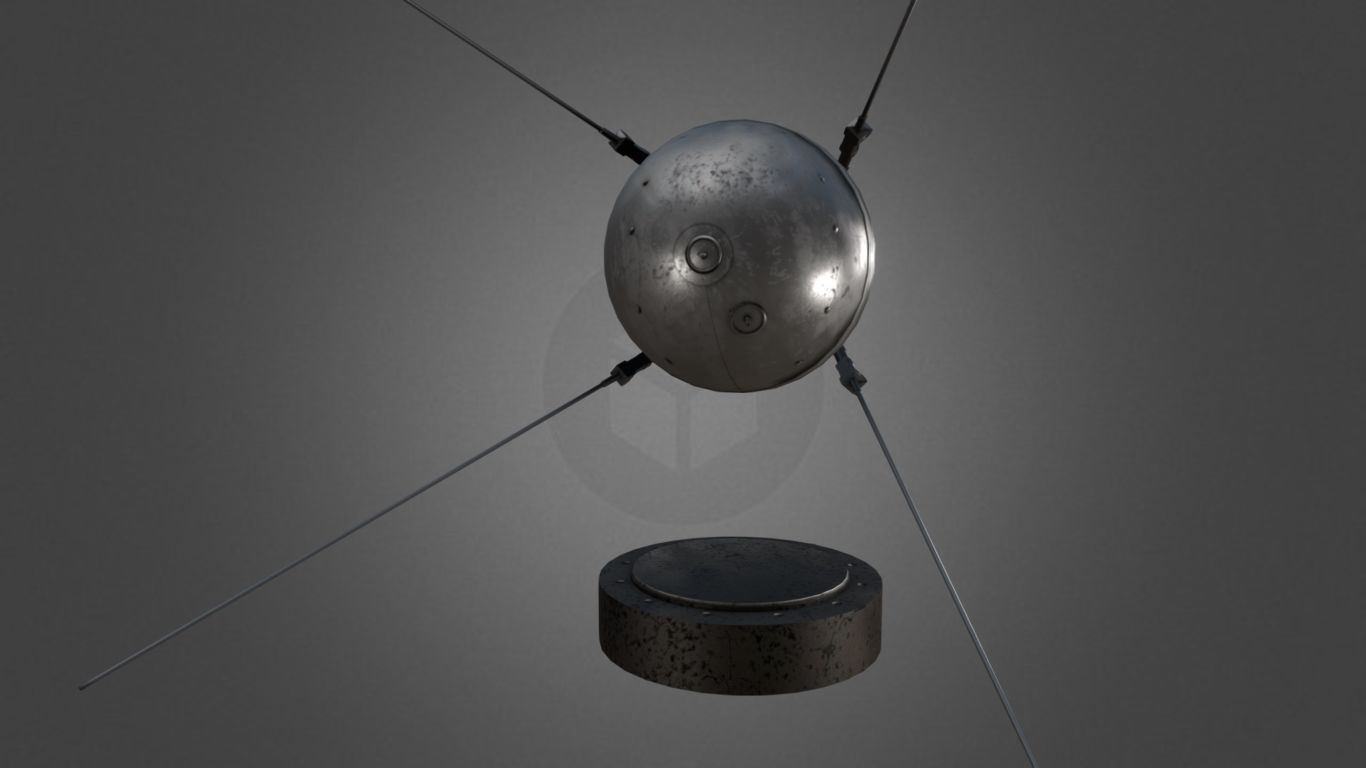 Sputnik 1 Replica Low-poly 3D model_4