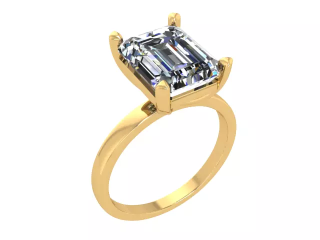 Elegant Solitaire Engagement Ring 3D print model