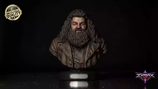 Hagrid Bust STL Harry Potter 3D Print Sculpture