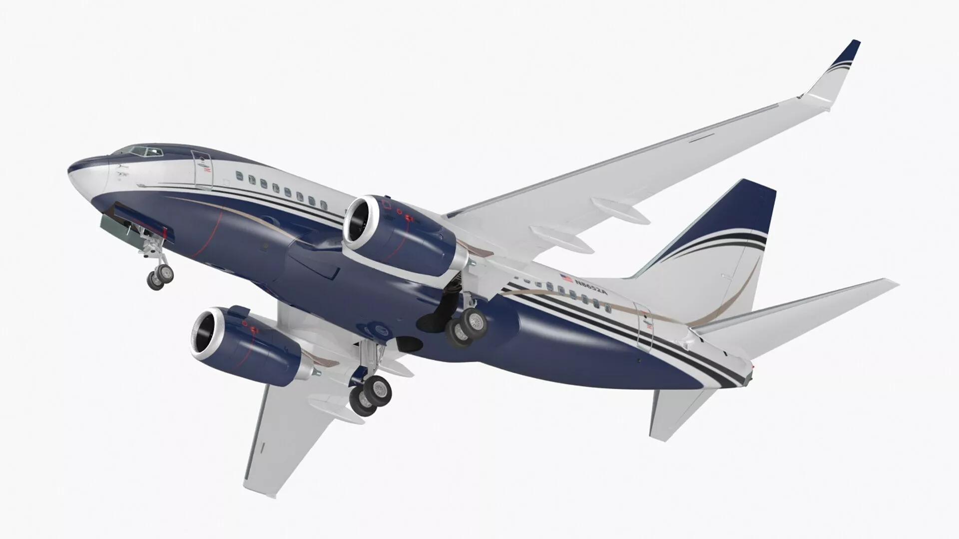 Boeing 737-600 with Interior Rigged for Maya 3D model