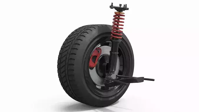 Car Tire Toyota AE86 with Suspension System 3D model