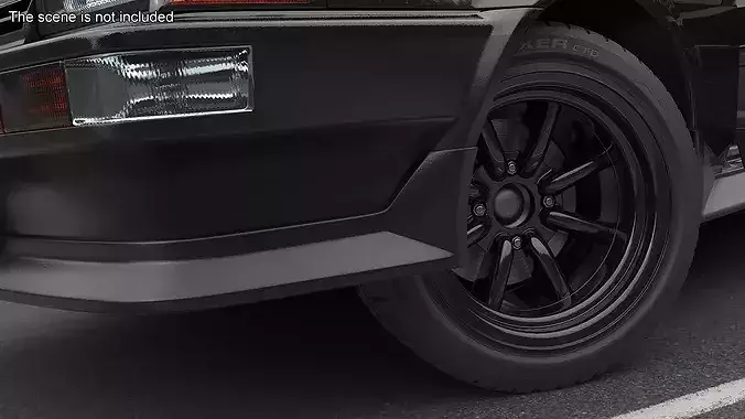 Car Tire Toyota AE86 with Suspension System 3D model 4