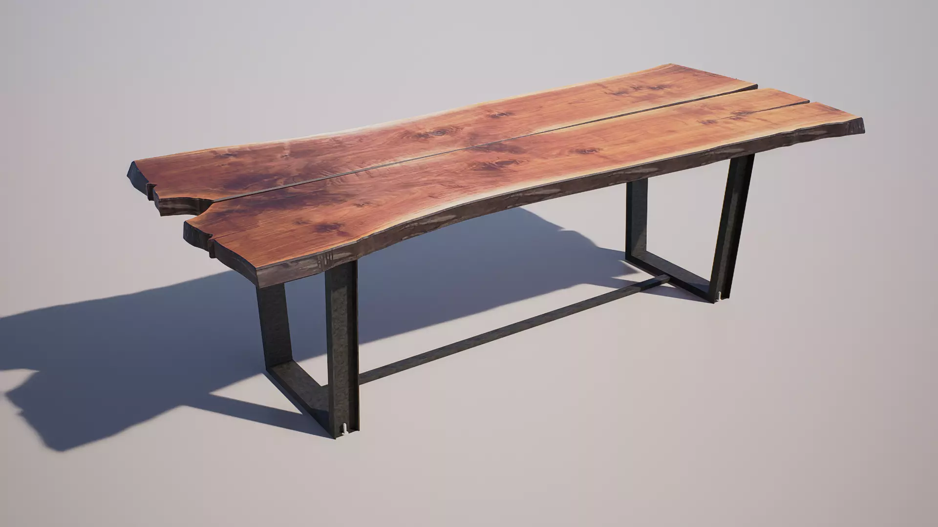 Rustic Live Edge Desk Table 5 Modern Organic Furniture 3D Model Low-poly 3D model