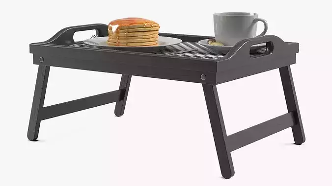 Breakfast on Folding Bed Tray Table 3D model
