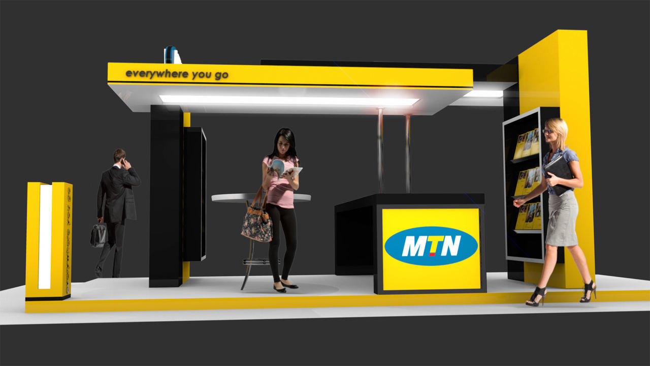 MTN Moblie exhibition area for trade show 3D model_1