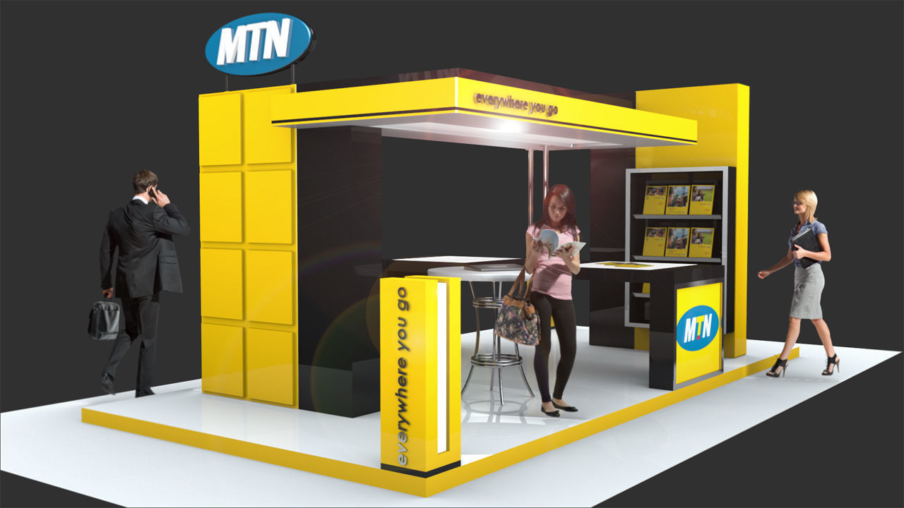 MTN Moblie exhibition area for trade show 3D model_2