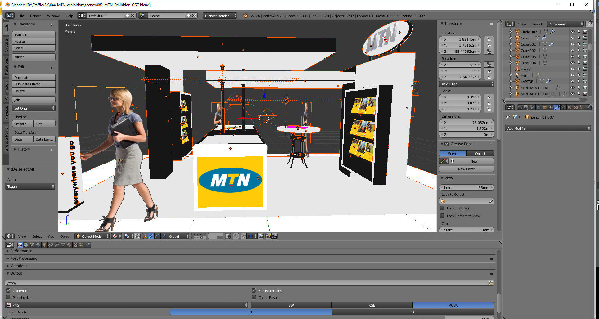 MTN Moblie exhibition area for trade show 3D model_9