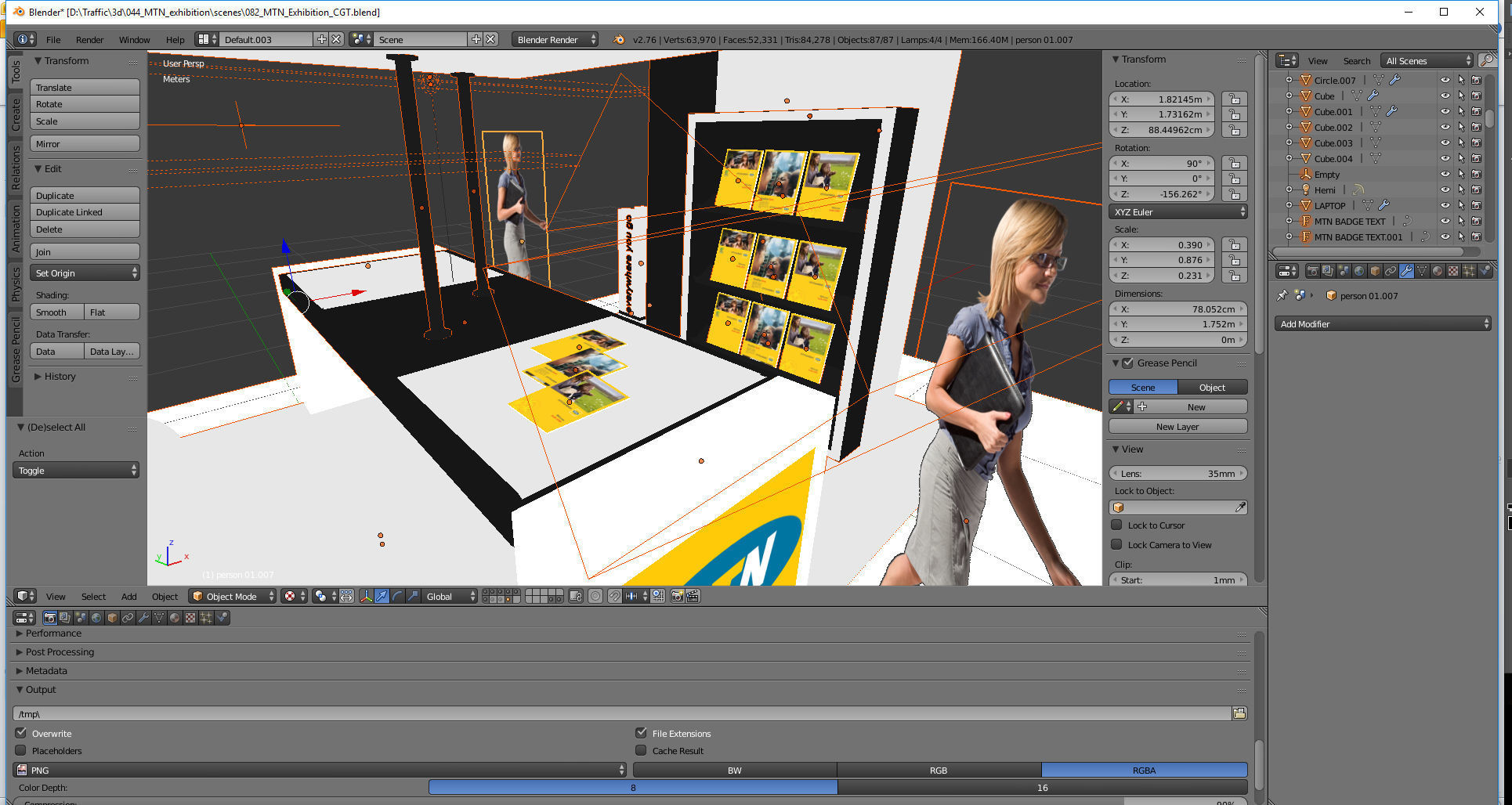 MTN Moblie exhibition area for trade show 3D model_8