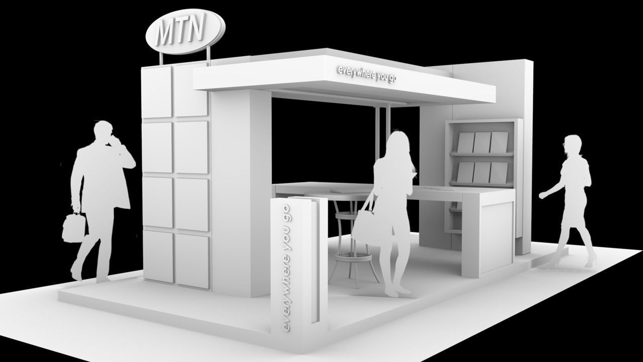 MTN Moblie exhibition area for trade show 3D model_5