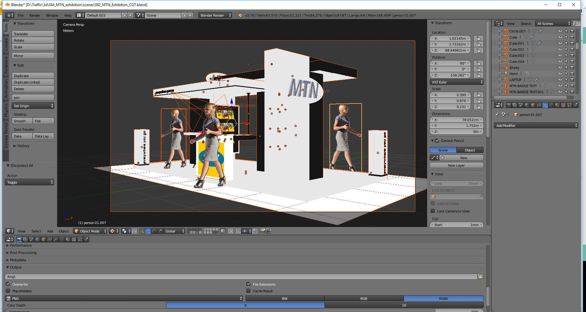 MTN Moblie exhibition area for trade show 3D model_6