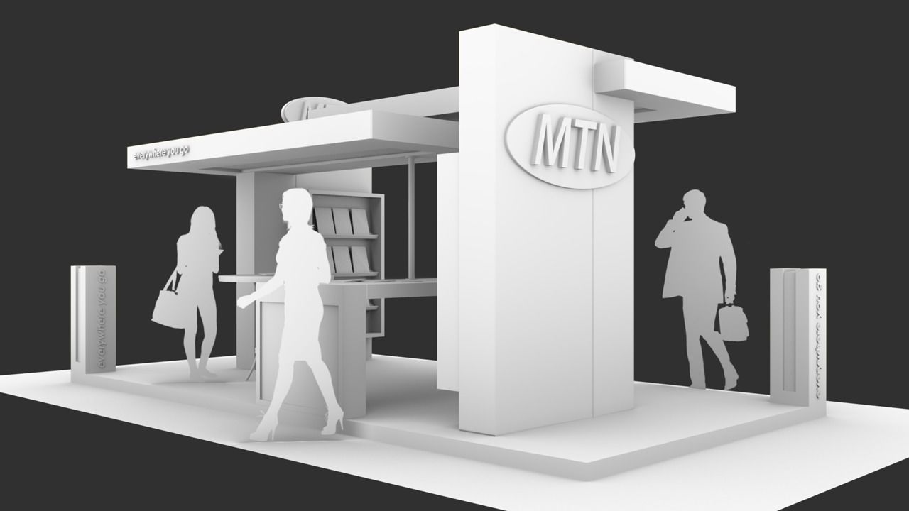 MTN Moblie exhibition area for trade show 3D model_4